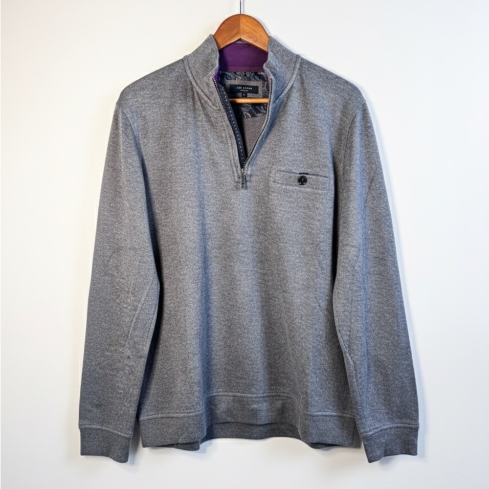 Ted Baker Gray Zip-Up Sweater